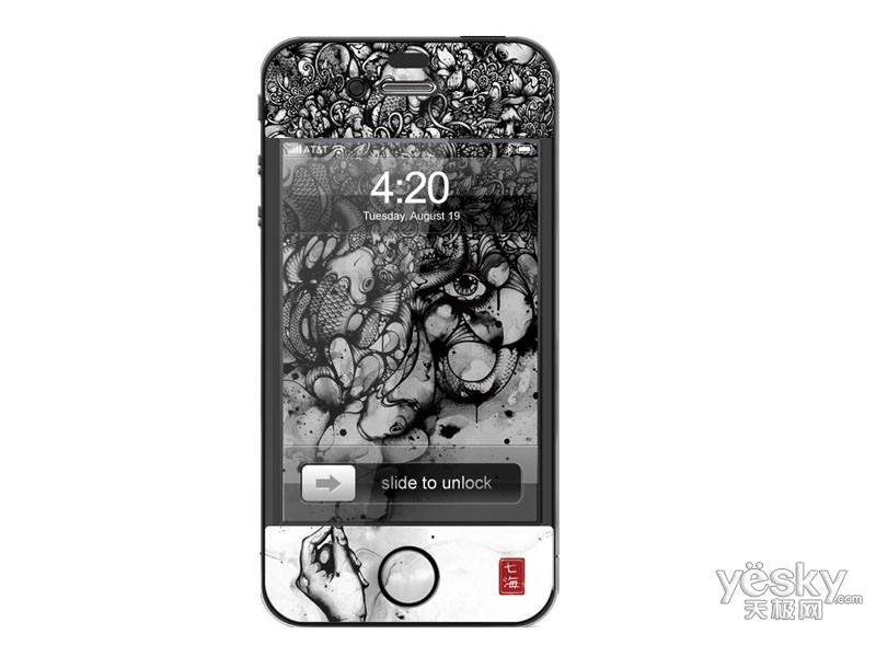 手机配件 ideaskin ideaskin 苹果 iphone 4s/4 皮肤 墨鲤 图片 整体