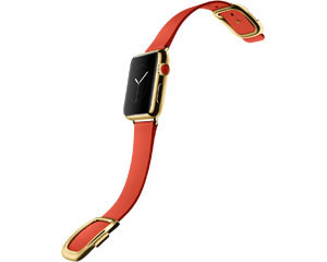 苹果watch Edition(38mm 18K黄金表壳搭配朱红色现代风扣式表带)