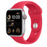 苹果Apple Watch Series SE午夜色铝金属表壳运动型表带 红色 GPS版 44mm 智能手表/苹果