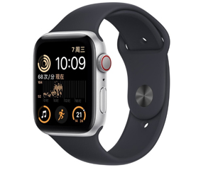 苹果Apple Watch Series SE银色铝金属表壳运动型表带 午夜色 GPS+蜂窝网络 44mm