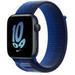 苹果Apple Watch Series SE午夜色铝金属表壳Nike回环式运动表带 动感宝蓝配深海军蓝色 GPS版 44mm 智能手表/苹果