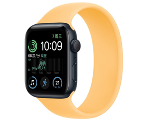 苹果Apple Watch Series SE银色铝金属表壳单圈表带 暖阳色 GPS+蜂窝网络 40mm